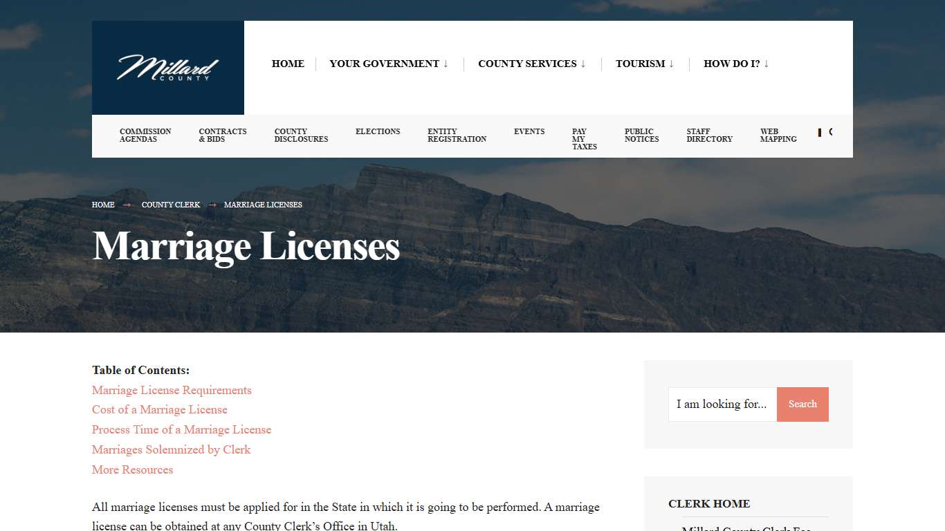 Marriage Licenses – Millard County